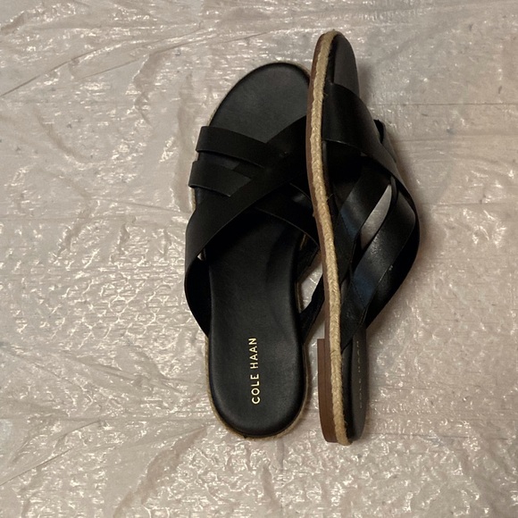 Cole Haan Grand 360 Black Leather Sandals - Picture 5 of 7